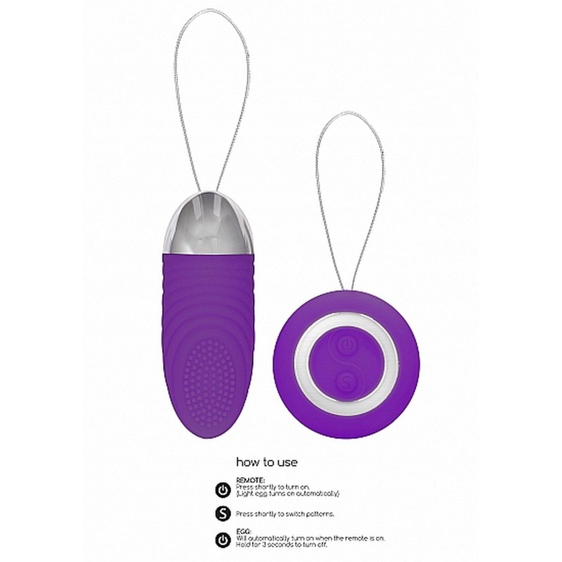 Ethan - Rechargeable Remote Control Vibrating Egg - Purple